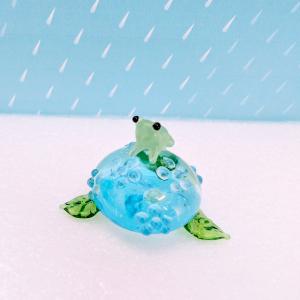 ガラス細工 アジサイとカエル ミニチュア 雑貨...の詳細画像2