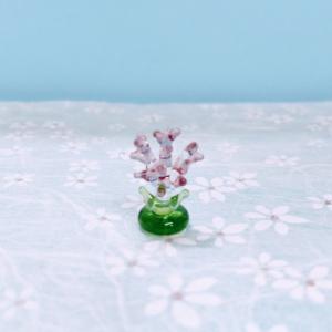 蓮の葉　ガラス細工　ミニチュア ガラス細工 ハスの葉（ミニ）ミニチュア 雑貨 置物 小物 蓮