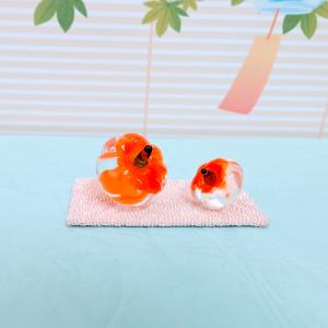 ガラス細工 ほおずきペア(ちりめん台付)クリア...の詳細画像1