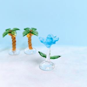 ガラス細工 ハスの葉（ミニ）ミニチュア 雑貨 置物 小物 蓮