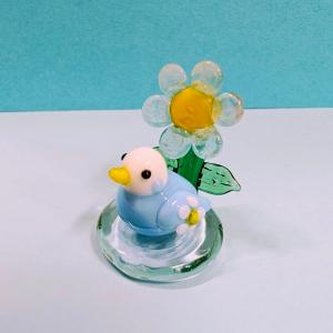 ガラス細工 ひまわりのステージ ミニチュア 雑貨 置物 小物 花 向日葵