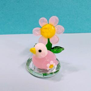ガラス細工 ツル2羽セット（L) ミニチュア 置物 雑貨 動物 鳥 鶴
