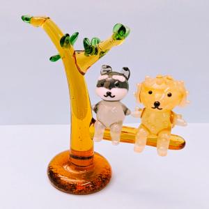 ガラス細工 イヌベット（M) トイプードル ミニチュア 置物 雑貨 犬