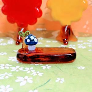 ガラス細工 ユリの花（2輪）ミニチュア 雑貨 置物 小物 花 : きたの