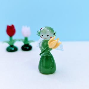 ガラス細工 ハートの妖精 ミニチュア 雑貨 置物 小物 天使 : きたの