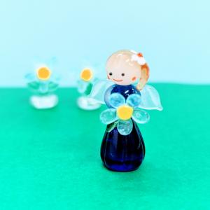 マンタ　ガラス細工　ミニチュア ガラス細工 マンタ（LL) 青 ミニチュア 置物 雑貨 水族館 海