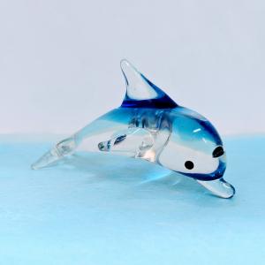 ガラス細工 イルカクリア(LL) 青 ミニチュ...の詳細画像1