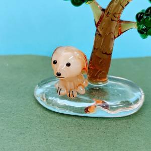 ガラス細工 ヨークシャーテリア（S）ミニチュア 置物 雑貨 犬 小物