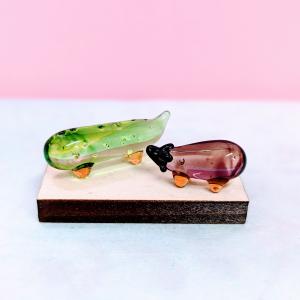 ガラス細工 精霊馬セット(盆提灯、木台付)ミニ...の詳細画像2
