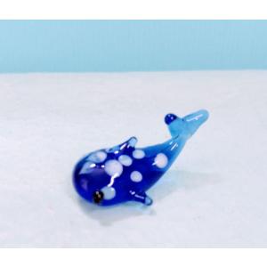 マンタ　ガラス細工　ミニチュア ガラス細工 マンタ（LL) 青 ミニチュア 置物 雑貨 水族館 海