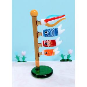 ガラス細工 花ぼんぼりペア（L) クリアピンク ミニチュア 雑貨 置物