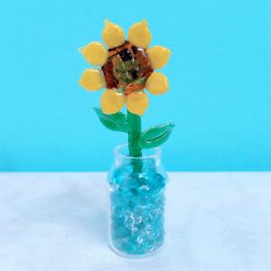 ひまわり　ガラス細工　ミニチュア ひまわり ガラス細工 ミニチュア - メルカリ