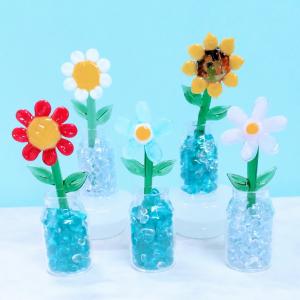 ガラス細工 一輪挿し ひまわり ミニチュア 雑...の詳細画像3