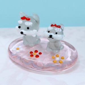 ガラス細工 もみじの木（L) ミニチュア 雑貨 置物 小物 秋 木 : きたの