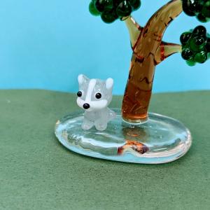 入手困難】ミルフィオリ アートガラス 犬 置物 ヴェネチアン風