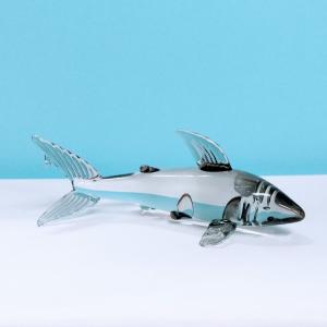 ガラス細工 マンタ（LL) 青 ミニチュア 置物 雑貨 水族館 海 小物