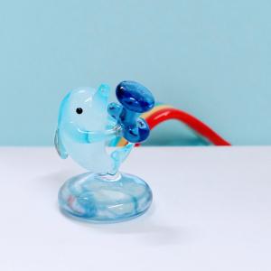 ガラス細工 マンタ（LL) 青 ミニチュア 置物 雑貨 水族館 海 小物