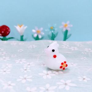 お月見　ガラス細工　ミニチュア ミニチュアガラス細工 お月見うさぎ 「暦生活の季節飾り 十五夜