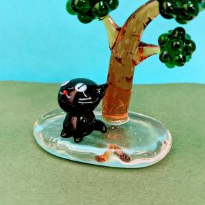 ガラス細工 ひまわりのステージ ミニチュア 雑貨 置物 小物 花 向日葵