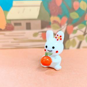 ガラス細工 ウサギと3色団子 ミニチュア 雑貨 置物 小物 兎
