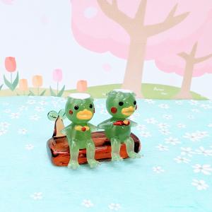 ガラス細工 温泉カッパ ミニチュア 置物 雑貨 河童 : きたのガラス工芸