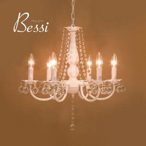 シャンデリア　照明　LED電球対応　天井照明　吊照明　クリスタルガラス  BESSI ベッシー　6灯　｜bic-shop