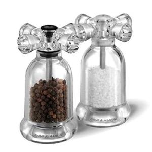 Cole ＆ Mason Tap Precision Salt and Pepper Grinder Set, Acrylic, Sea Salt and Peppercorns Included by Cole ＆ Mason｜bic-store