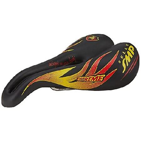 Selle SMP TRKミディアムエクストリームサドル、ブラック/イエロー/レッド