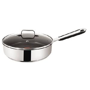 Tefal Jamie Oliver E7633314 25cm Sautepan with Glass Lid Everyday Stainless Steel Range pan, 2.8 liters｜bic-store