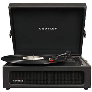 Crosley CR8017A-BK Voyager Vintage Portable Turntable with Bluetooth Receiver and Built-in Speakers, Black｜bic-store