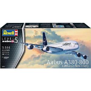 ドイツレベル 1/144 エアバスA380-800 ルフトハンザ New Livery プラモデル 03872