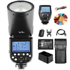 Godox V1-C Speedlite with XPro-C Transmitter Compatible with Canon, TTL 2.4G Wireless System 1/8000s High-Speed Sync, 10 Level LED Modeling Lamp, 2600