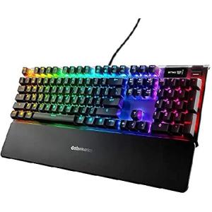 SteelSeries ゲーミングキーボード 赤軸 有線 英語配列 有機ELディスプレイ搭載 Apex 7 US Red Switch 64636 フルサイズ