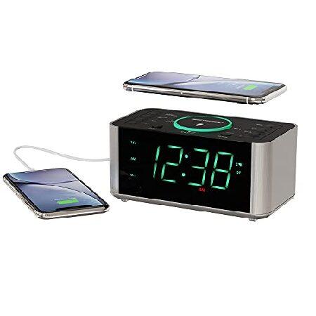 Emerson Alarm Clock Radio and QI Wireless Phone Ch...