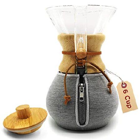 HEXNUB - 快適なウォーマー 竹蓋付き Chemex 6カップコーヒーメーカー対応 コーヒーを...