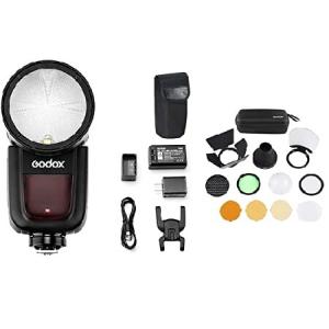 Godox V1-N Round Head Camera Flash Speedlite with Godox AK-R1 Accessories Kit