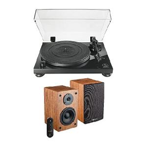 Audio-Technica AT-LPW50PB Fully Manual Belt-Drive Turntable Bundle with Knox LP1 Bookshelf Speakers (2 Items)