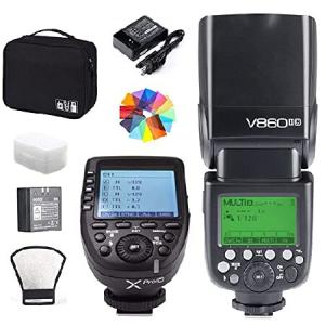 Godox V860II-C Flash for Canon Speedlight Cameras Shoe Mounts High-Speed Sync 1/8000s 2.4G GN60 Li-ion Battery 1.5s Recycle Time ＆ Godox XPro-C Wirel