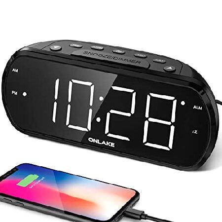 Radio Alarm Clock for Bedroom - USB Charger | 7&quot; L...