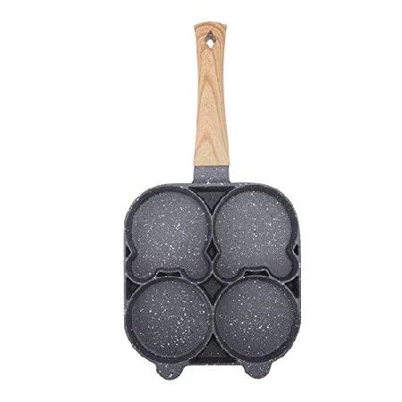 Black Omelet Pan, 4 Hole Frying Pan Comfortable to...