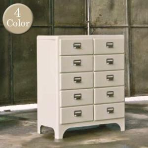 2 columns by 5 drawers 100-164 ダルトン Ivory/Red/Brow...