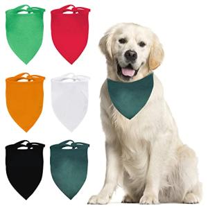 HACRAHO ペットトライアングルスカーフ, 6PCS混合色DIY犬のスカーフ綿の犬の小さな中型犬用の三角形のよだれかけ