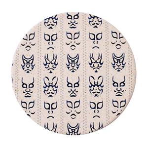 アンドエヌイー 陶器珪藻土コースター和 歌舞伎 ブルー NRS-132-KBBL