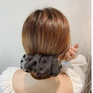 88flix シニヨンメーカー デフトバン お団子ヘアメーカー シフォン リボン デフトバンド ヘアアクセ デフトバンド