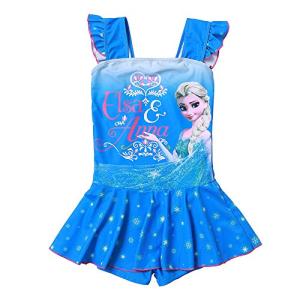 S&C Live 水着 キッズ 子供 女の子 アナと雪の女王 エルサプリント 雪柄 水着ワンピース 海水浴 プール ビーチ 水遊び スイムスーツ スイ