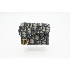 ☆安心の3大保証☆ Bランク ≪Christian Dior クリスチャン/三つ折り財布≫ S5653 CTZQ M928 ディオール ジャガード サドル コンパクトウォレット｜biclock