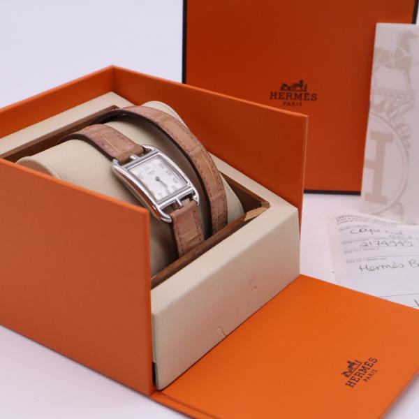 ★3日以内返品可★  HERMES エルメス ケープコッド 腕時計 ドゥブルトゥール クオーツ ステ...