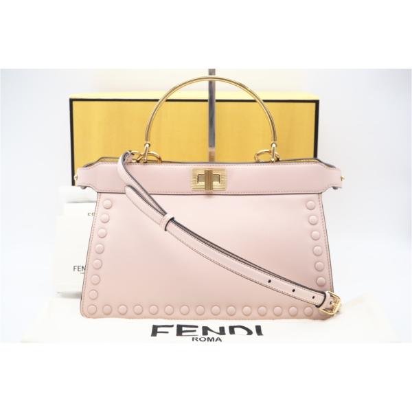 ★3日以内返品可★ 極美品 FENDI フェンディ レザー ピーカブー アイシーユー イーストウエス...