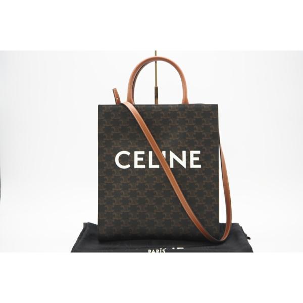 ★3日以内返品可★ 極美品 CELINE セリーヌ トリオンフ キャンバス スモール バーティカル ...