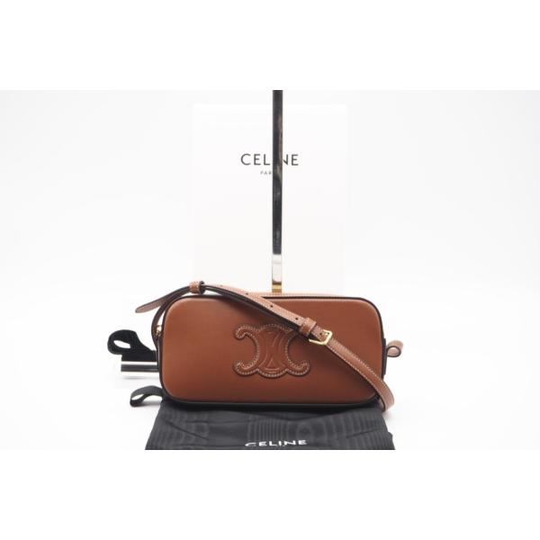 ★3日以内返品可★ 極美品 CELINE セリーヌ キュイル トリオンフ スムースカーフスキン ミニ...